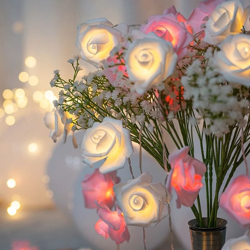 Whimsical Garden 10-LED Rose Blossom Fairy Lights