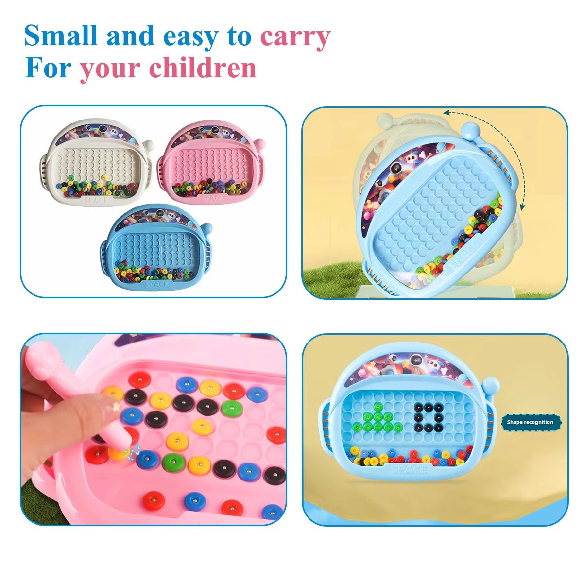 Magnetic Doodle Board with Pen and Beads – Educational Drawing Toy for Kids Ages 3-8