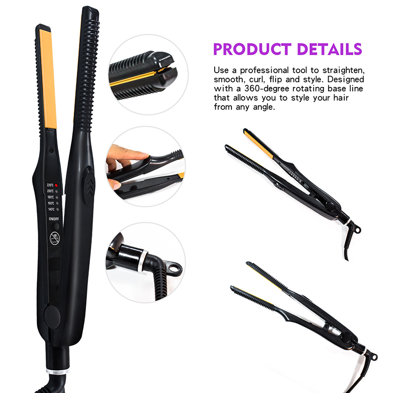Professional Ceramic Hair Straightener & Curler for Short Hair and Beard