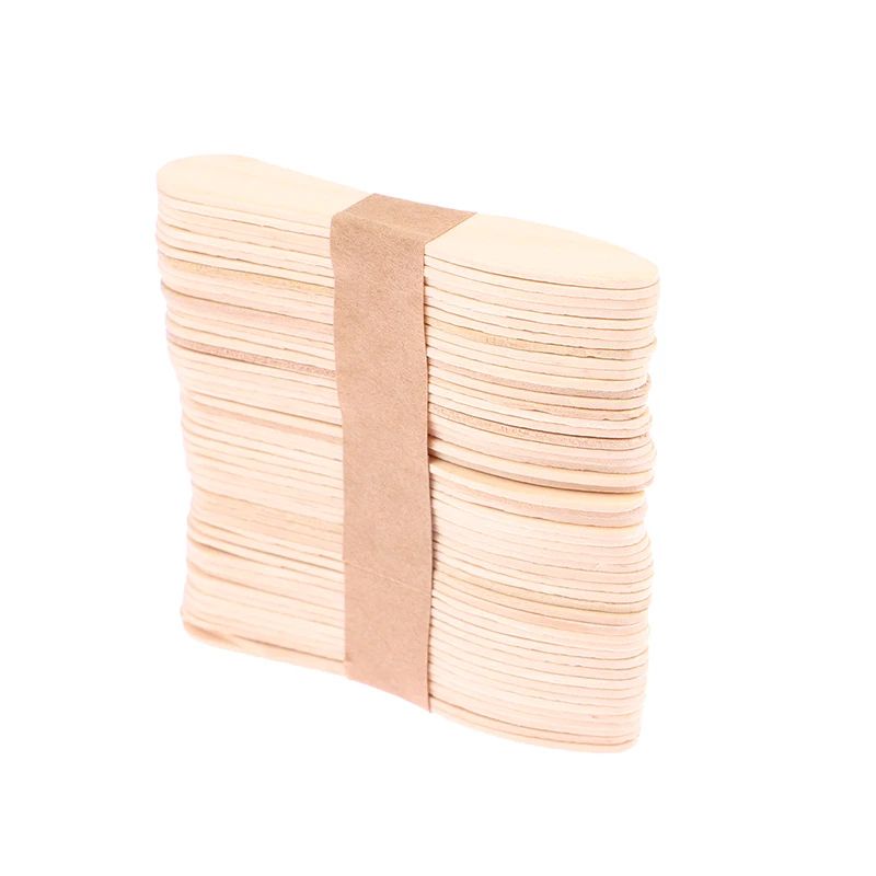 50 Pcs Disposable Wooden Waxing Sticks Body Hair Removal Spatula