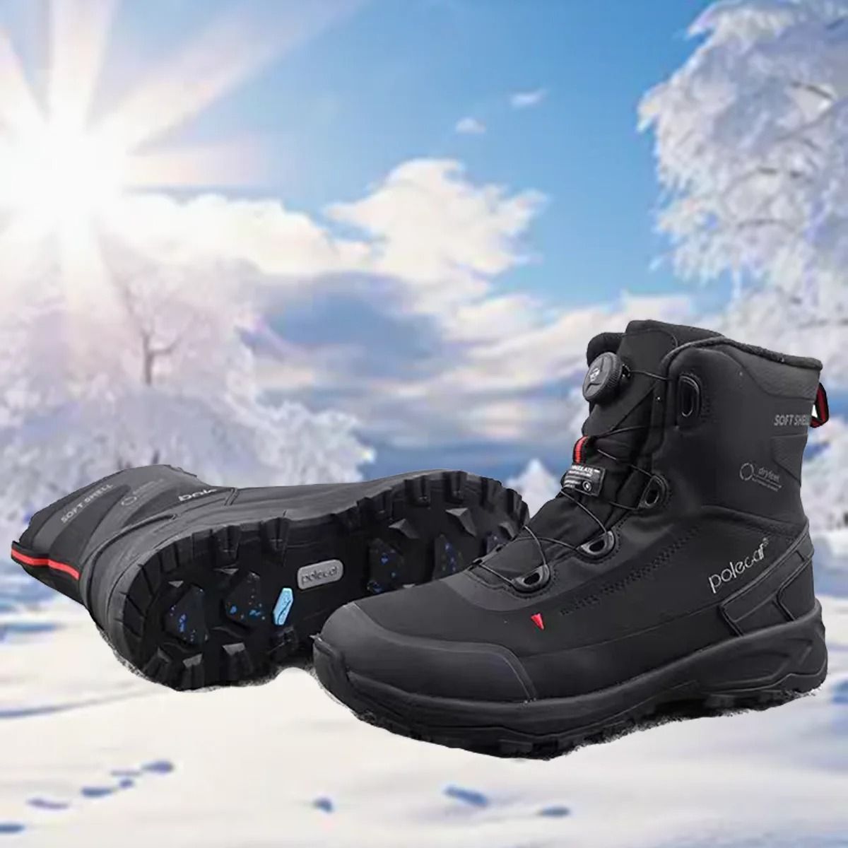 Mens Winter Snow Boots Warm Fur Lined Non Slip Ankle Outdoor Footwear