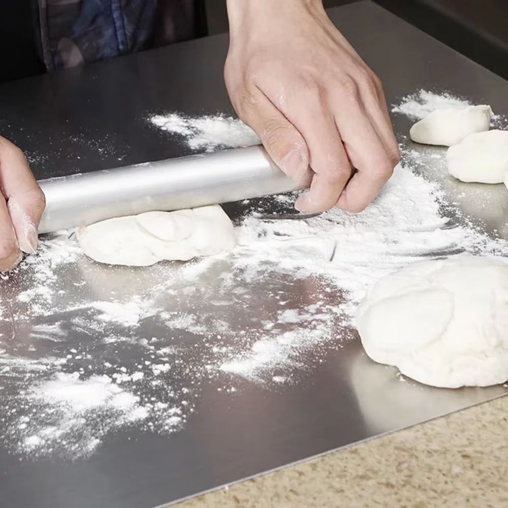 Large Stainless Steel Chopping Board – Double Panel Multifunctional Kitchen Cutting and Baking Board