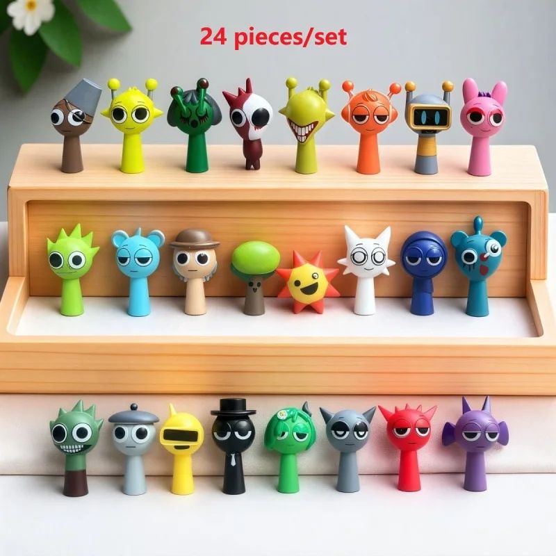 24-Piece Sprunki Action Figures Set – Mini PVC Collectibles for Display, Parties & Gifts