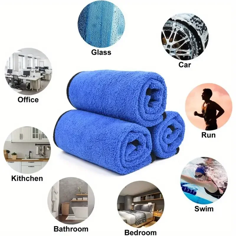 Microfiber Car Washing Towel Set Soft, Quick-Drying Cleaning Cloths for Windows, Mirrors, & More