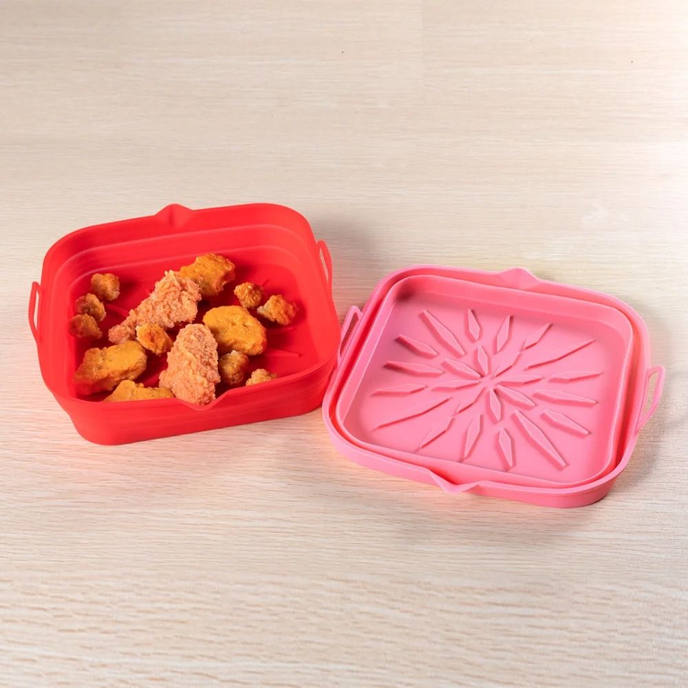 Silicone Square Air Fryer Liner Reusable Baking Tray and Basket Insert