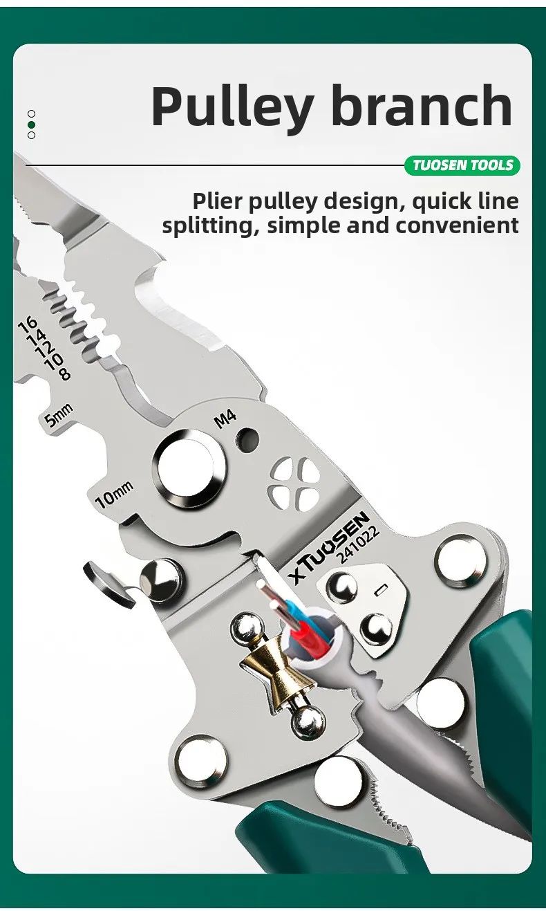 TUOSEN Multifunction Foldable Wire Stripper Pliers