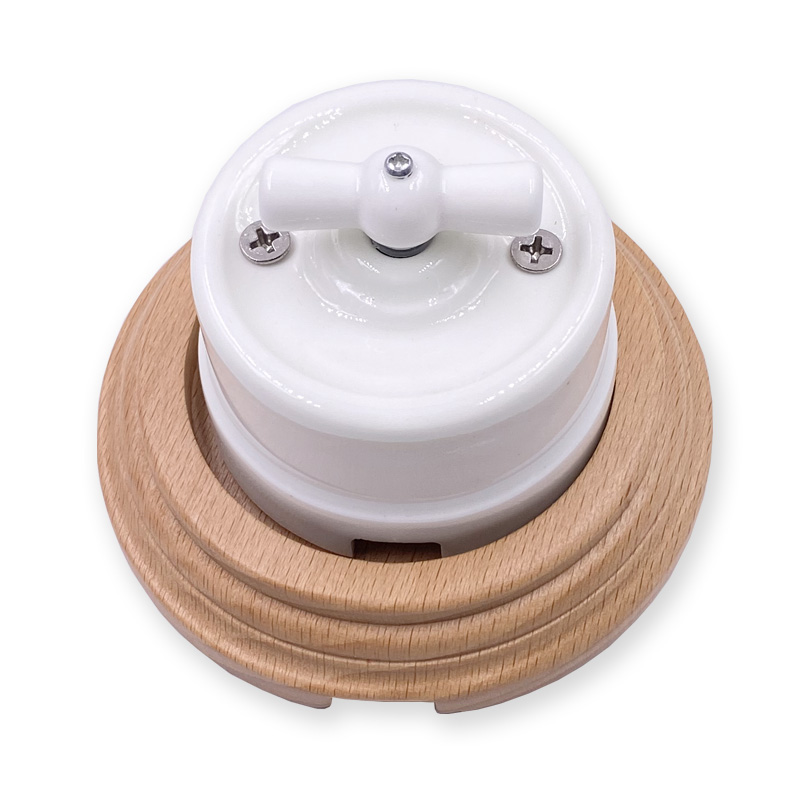 Ceramic Knob Rotary Switch for Wall Light, High Quality EU Socket