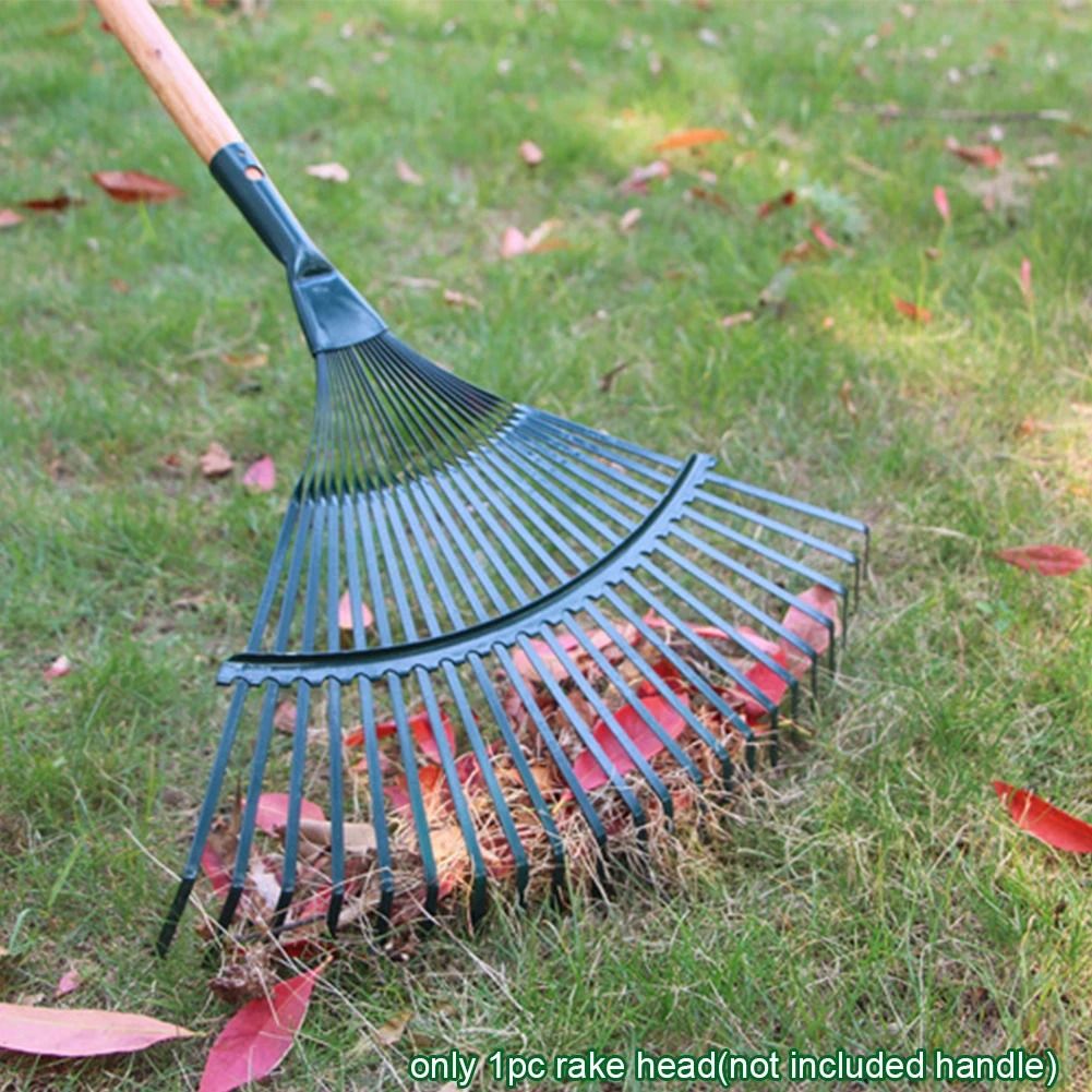 22-Tooth Iron Garden Rake – Durable Leaf & Farming Tool