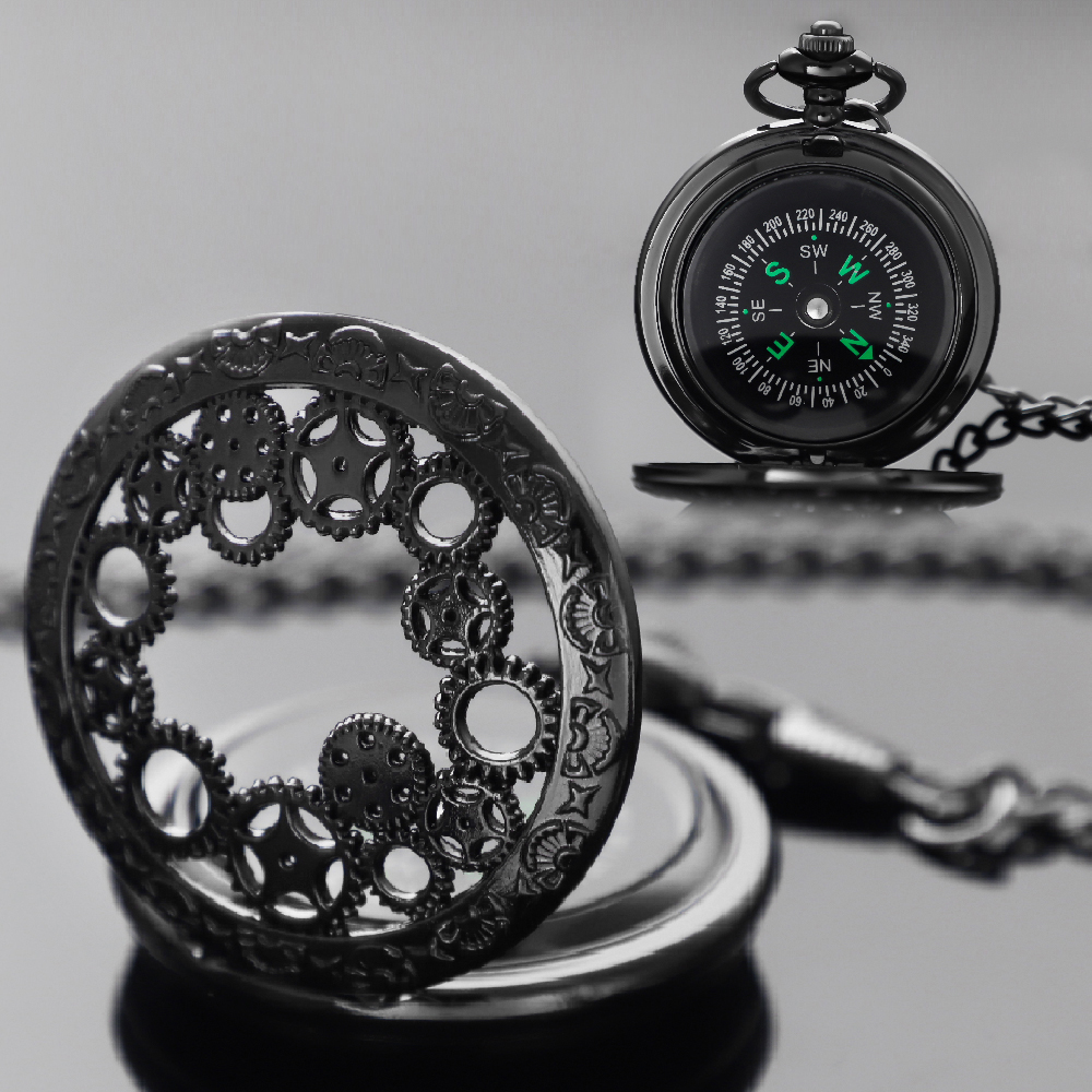 Vintage Brass Compass Pocket Watch Antique Style Navigation Compass for Hiking Camping Gift