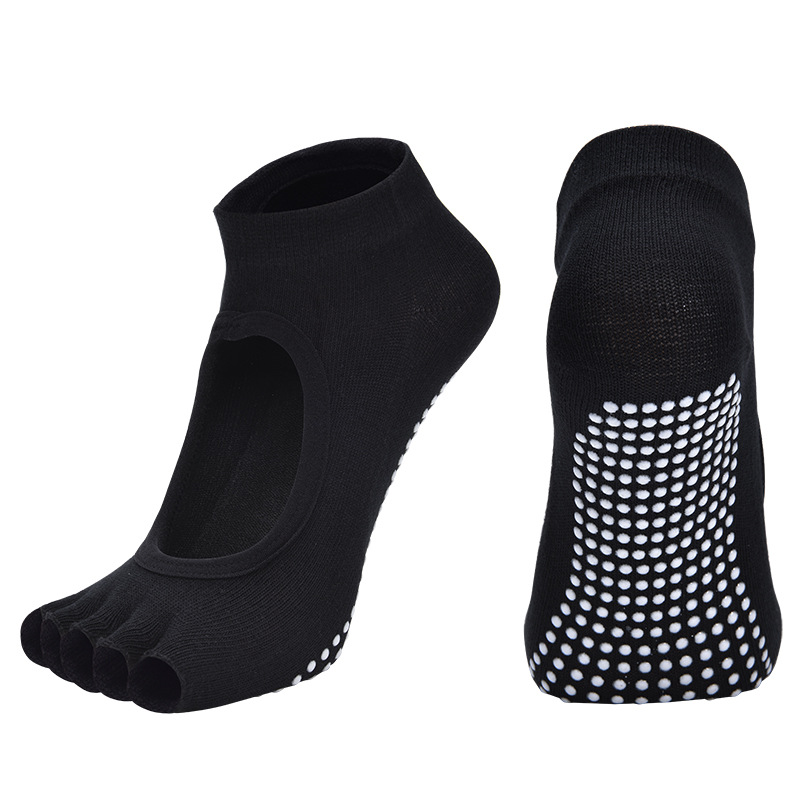 Women Cotton Yoga Backless Socks, Anti-Slip Silicone Pilates Socks, Breathable Gym Fitness Ballet Slippers