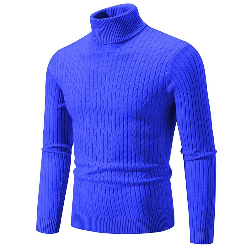 Winter High Neck Thick Warm Sweater Men Slim Fit Pullover Knitwear
