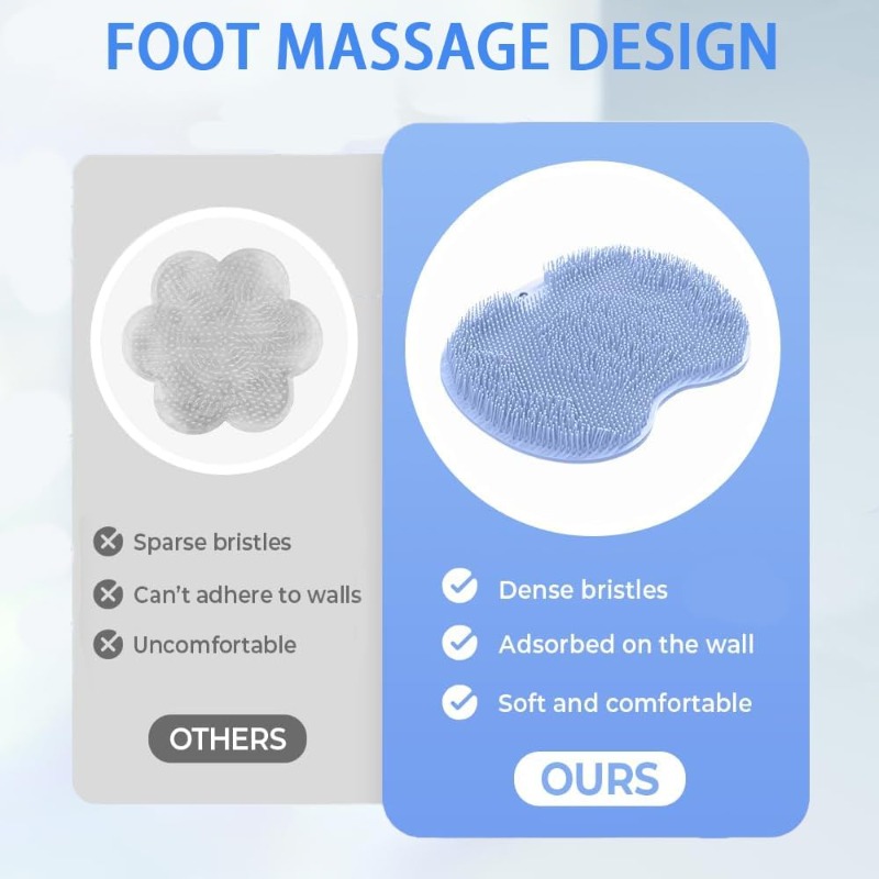 Silicone Anti-slip Bath Mat, Massage Foot Pad, Back Massage Brush, Body Cleaning Products, Single Product