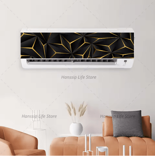 3D Geometric Air Conditioner Panel Sticker Abstract Illusion Wall Decal