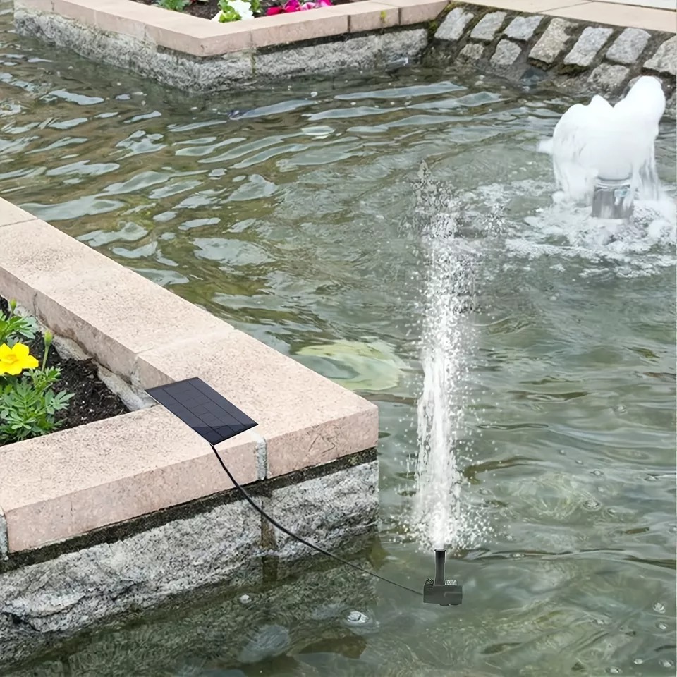 Solar power fountain submersible floating water pump bird bath pond garden decor