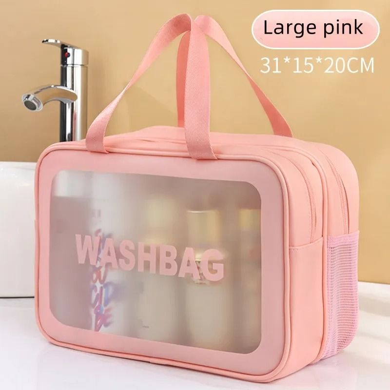 Dry Wet Separation Transparent PU Makeup Bag