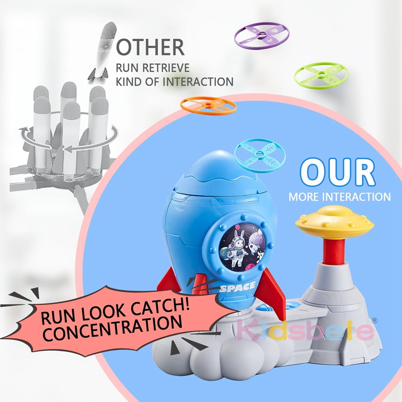 Outdoor Rocket Butterfly Catching Game, Summer Yard Activities Foot Pedal Catapult Toy for Toddlers