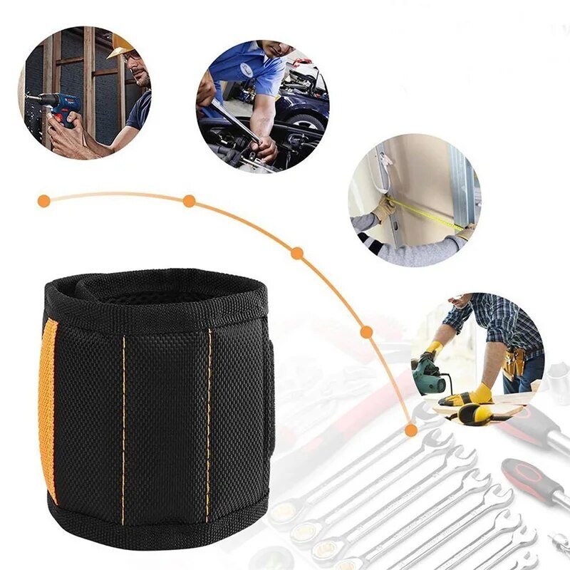 Wrist Tool Holder Belts with Strong Magnets, Magnetic Wristband for Holding Screws, Nails, Drilling Bits