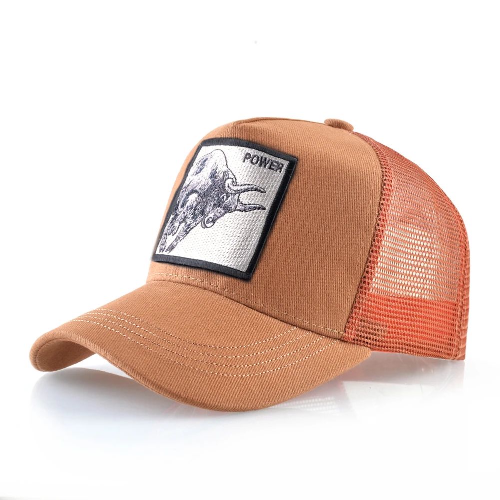 Embroidered Bull Patch Mesh Trucker Cap – Hip Hop Snapback Baseball Hat