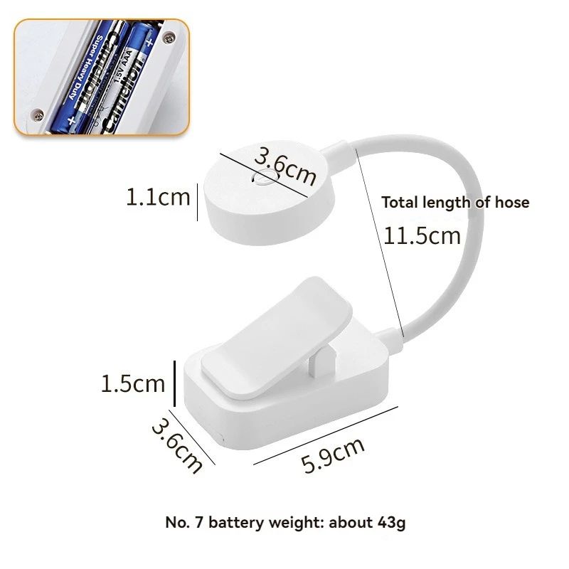 Mini USB Rechargeable Clip-On LED Reading Lamp