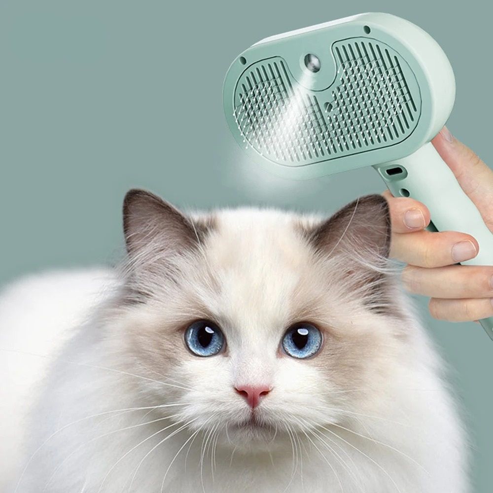 Pet Steam Grooming Brush Spray Dog Deshedding And Detangling Brush