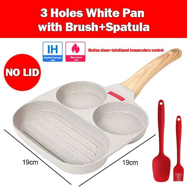 4-Cup Nonstick Omelet Egg Frying Pan with Lid – Thickened Breakfast Pancake Skillet