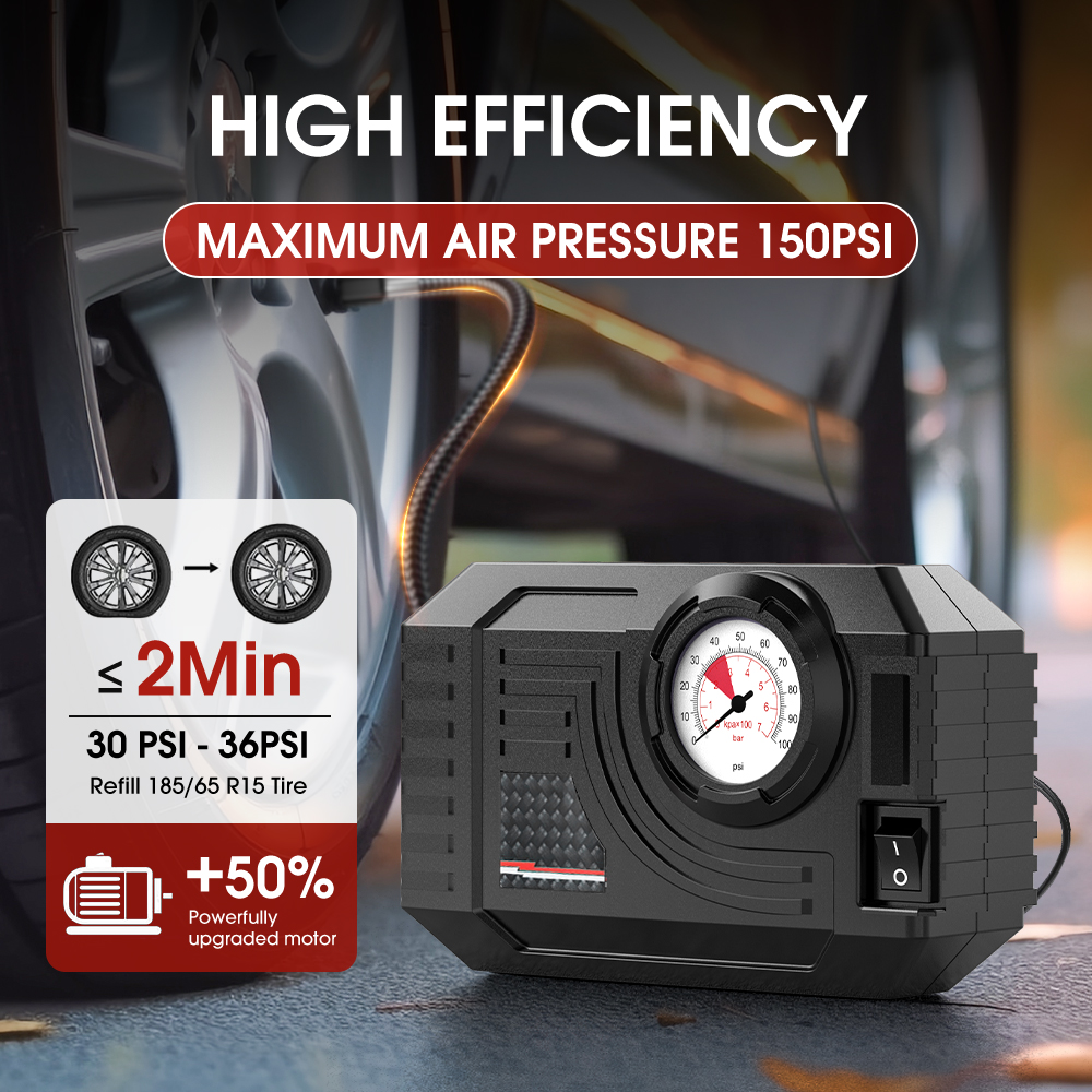 Mini Air Pump Tire Inflator Portable Electric Air Compressor for Car, Motorcycle, and Bicycle