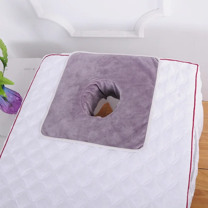 SPA Massage Bedspread Towel Velvet Thickened Beauty Table Planking Face Towel with Face Breath Hole