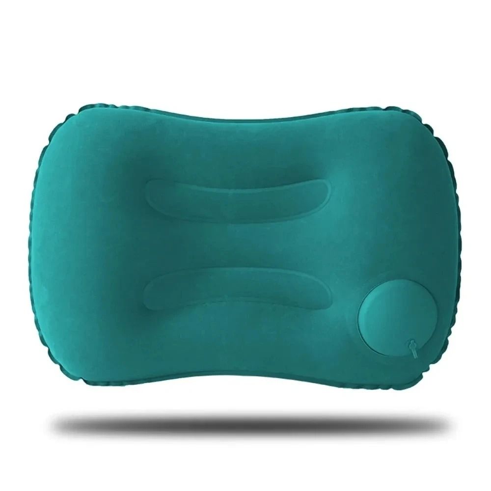 Portable Inflatable Camping Pillow – Ultra Soft Flocking Travel Pillow for Neck & Lumbar Support