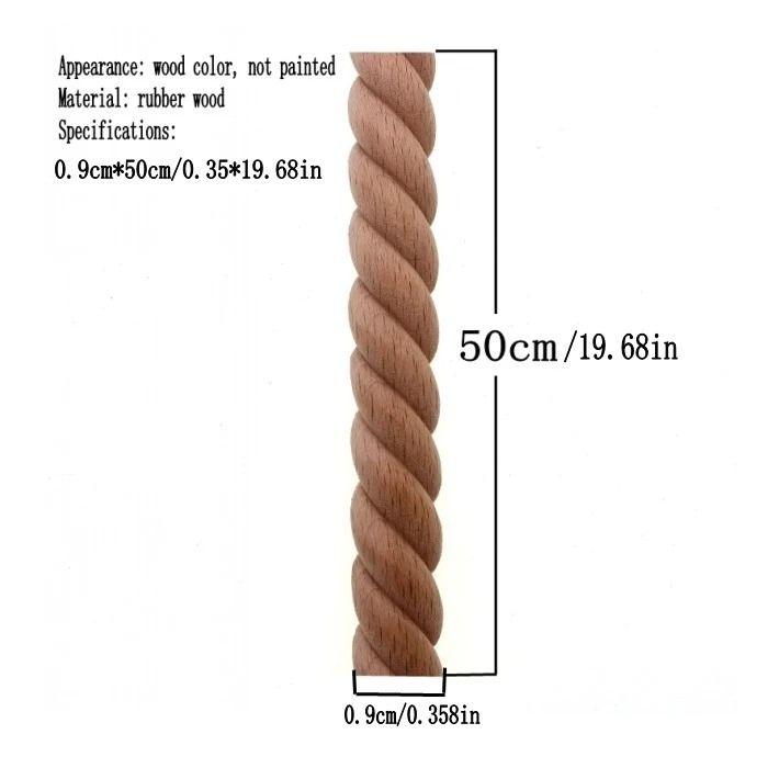 Decorative Wood Carved Applique Twist Design Furniture and Door Trim