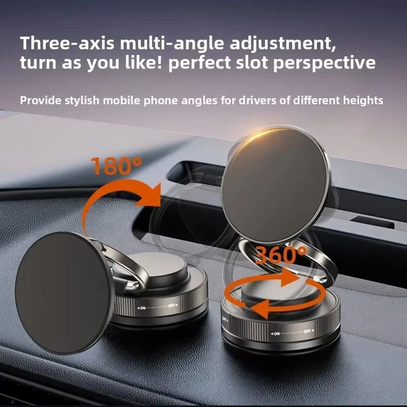 Vacuum Magnetic Phone Mount – High-Performance Suction Cup Stand – Adjustable Swivel Lock for Gym & Auto