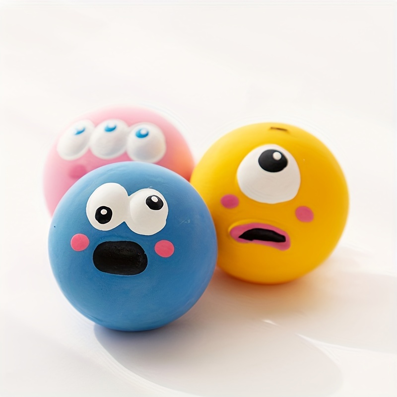 Cartoon Big Eye Ball Dog Toy, Durable Rubber Sound Toy For Dogs, Pet Teeth Grinding Interactive Toy