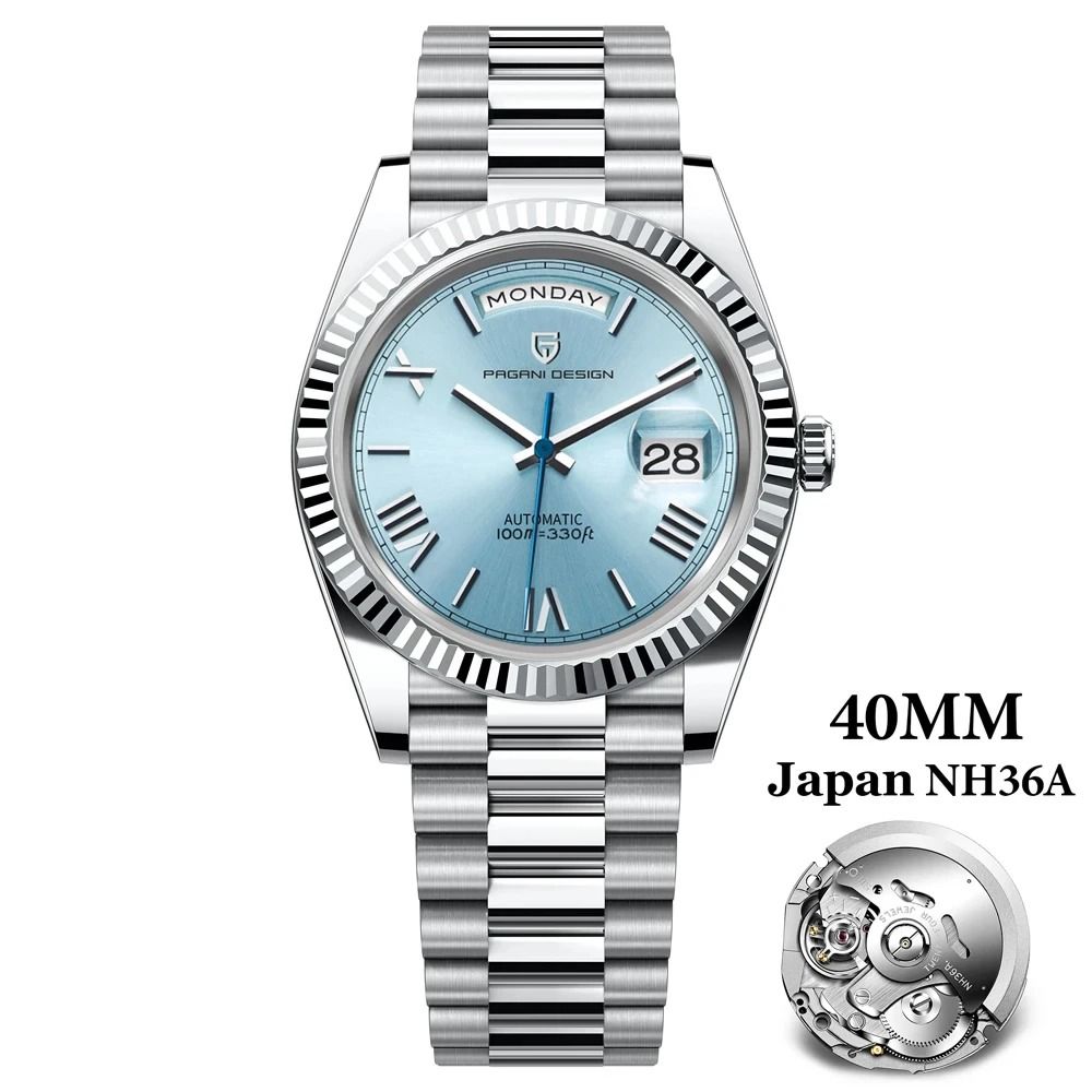 Automatic Day-Date Mechanical Watch – Luxury NH36A Movement Sapphire Timepiece