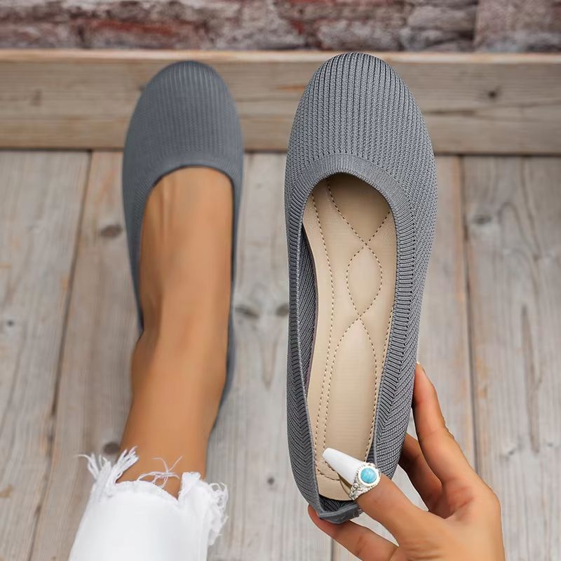 Women's Breathable Knit Sock Sneakers Slip-On Flats
