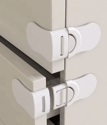 Child Safety Drawer Locks Anti Pinch Cabinet Protection Latches 3 or 5 Pack