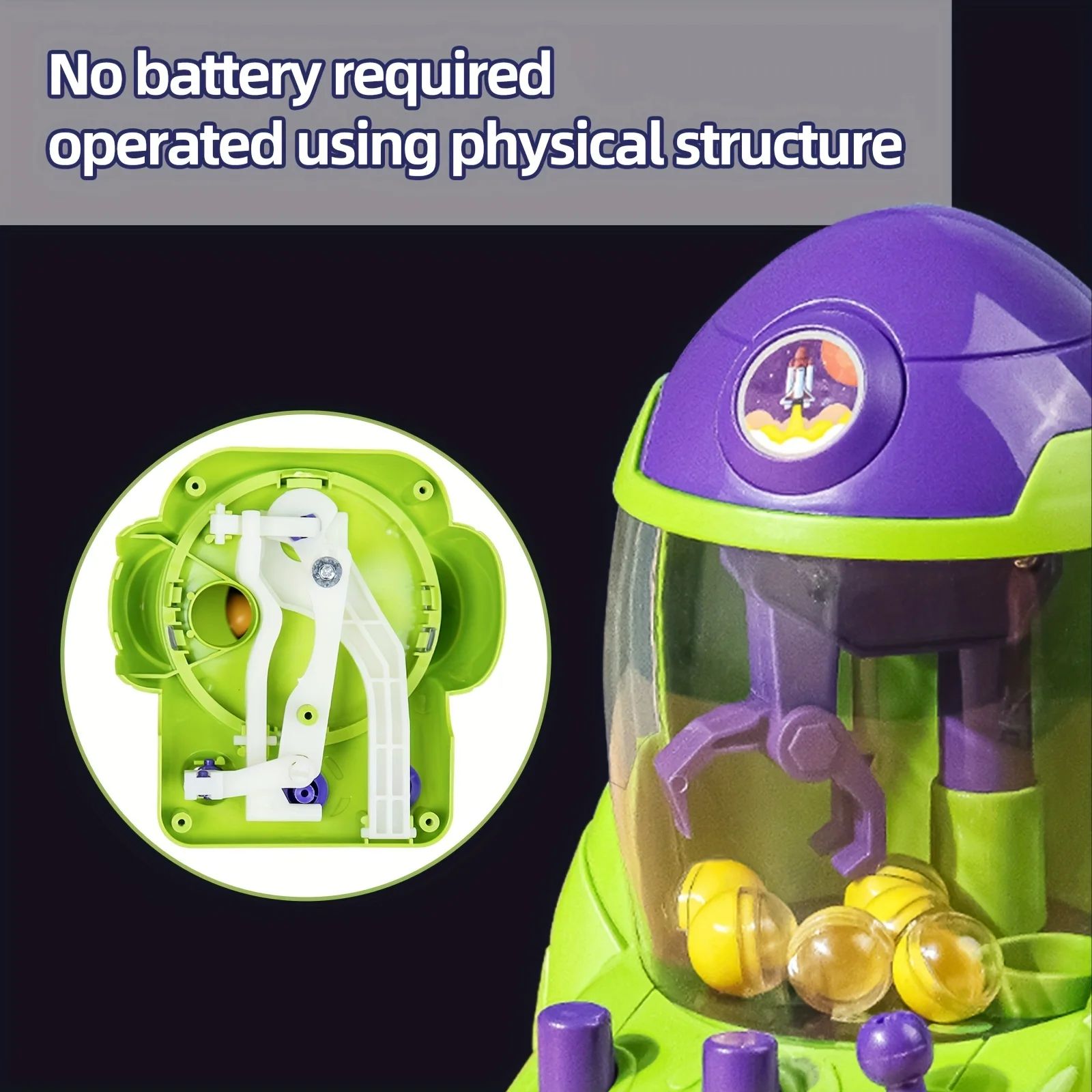 Space Rocket Crawler Prize Grab Toy