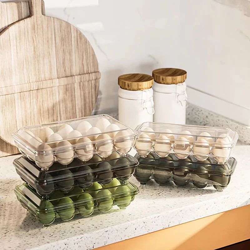 Transparent Egg Storage Box 10 or 15 Grid Refrigerator Container
