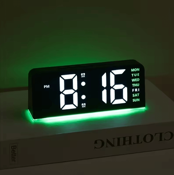 Modern LED Digital Alarm Clock – Temperature Display Desk Clock with Night Light, Snooze & Backlight