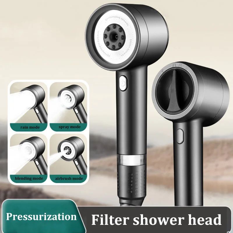 High Pressure Filter Shower Head 4 Mode Water Purifying Shower