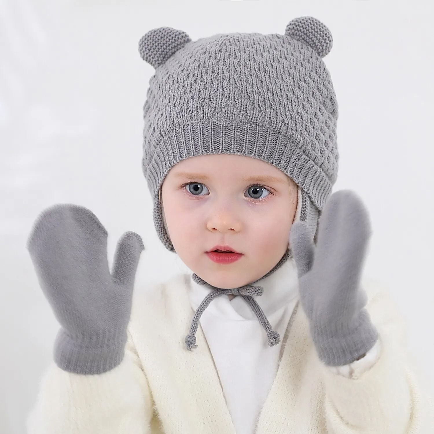 Baby Winter Knit Hat and Gloves Set