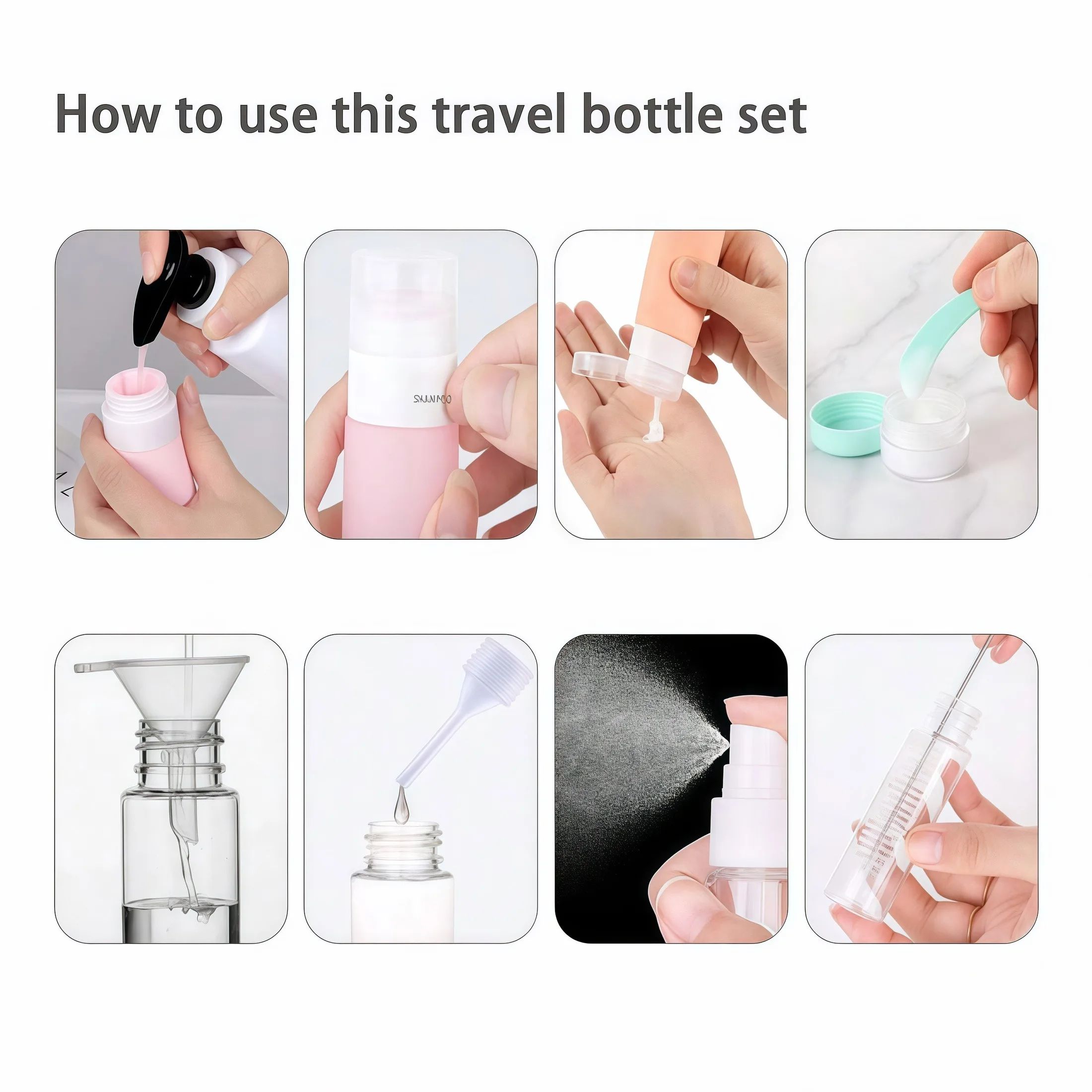 16 Pack TSA-Approved Silicone Travel Bottle Set