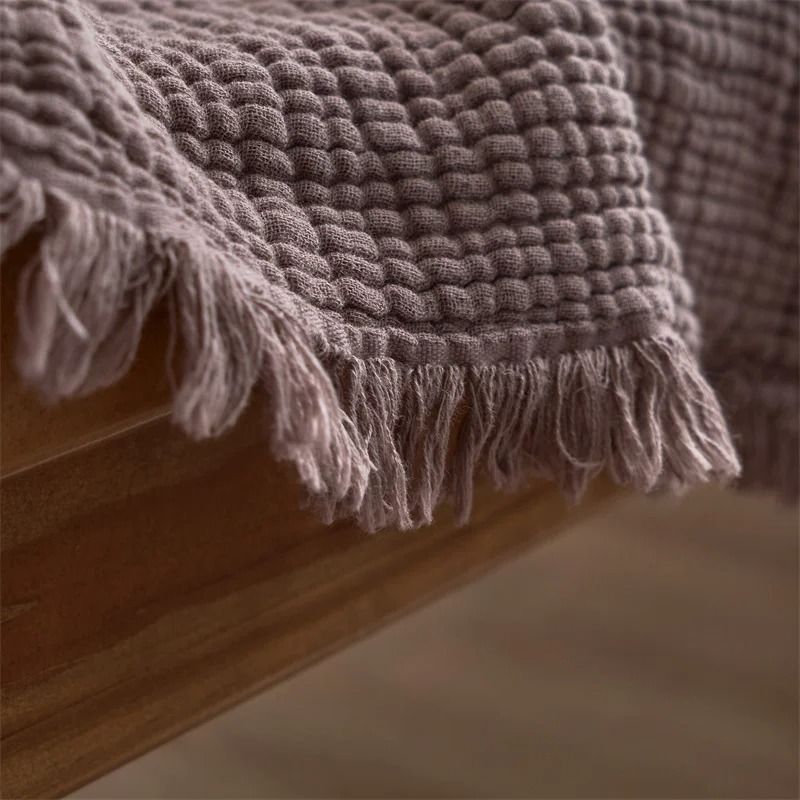 Four Layer Cotton Gauze Blanket with Tassel Edges