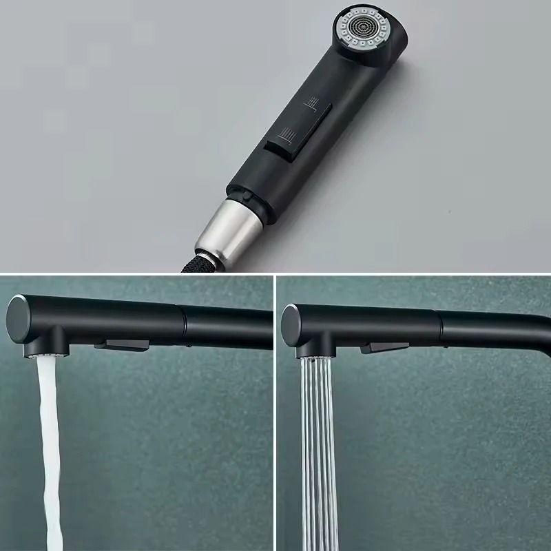 Pull Out kitchen sink faucet Stainless Steel Hot Cold Mixer Tap with Two Mode Sprayer
