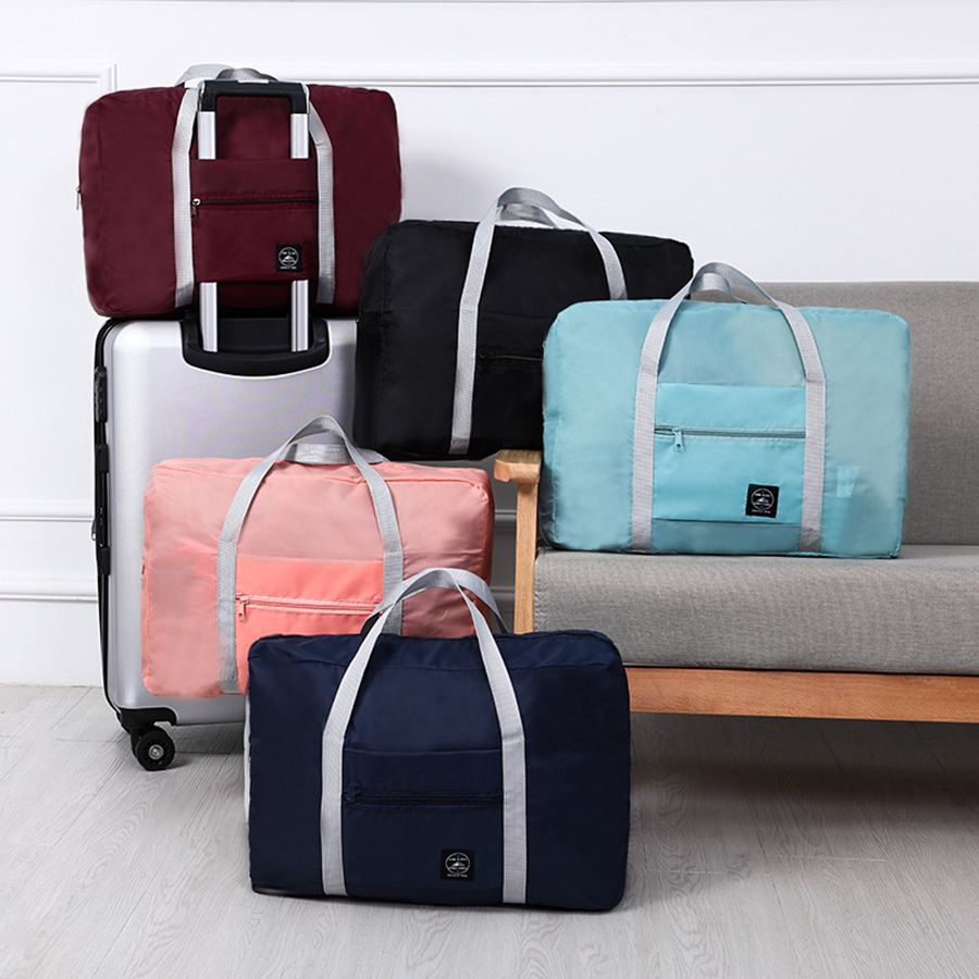 Fold able Carry on Travel Bags, Lightweight Nylon Weekend Totes, Large Capacity Storage Bag, Multi functional Air plane