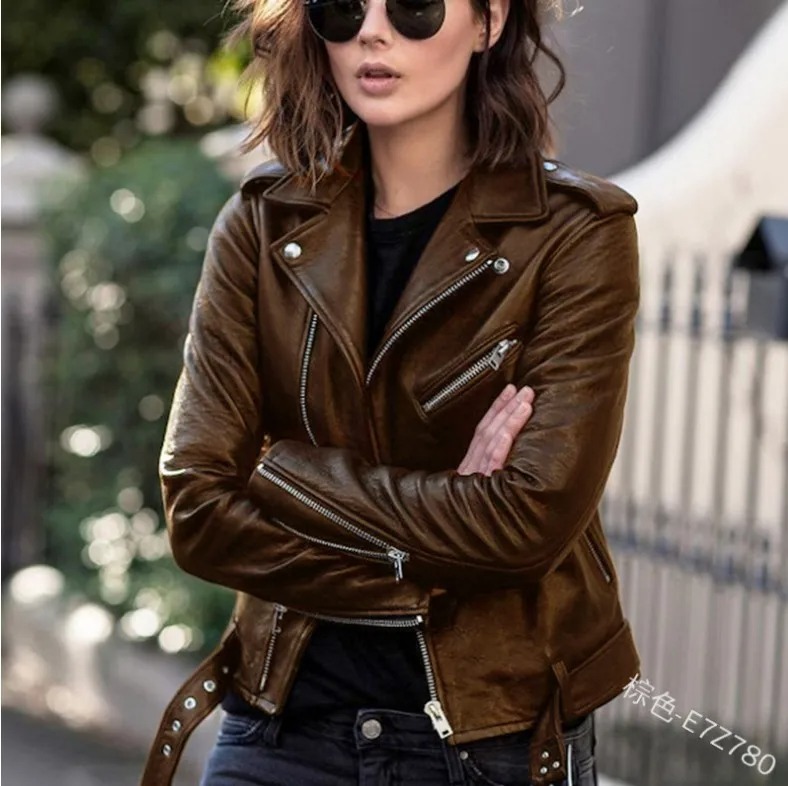 Women's Leather Coat Women - Leather Jacket - New Dress - Lady Leather Jacket