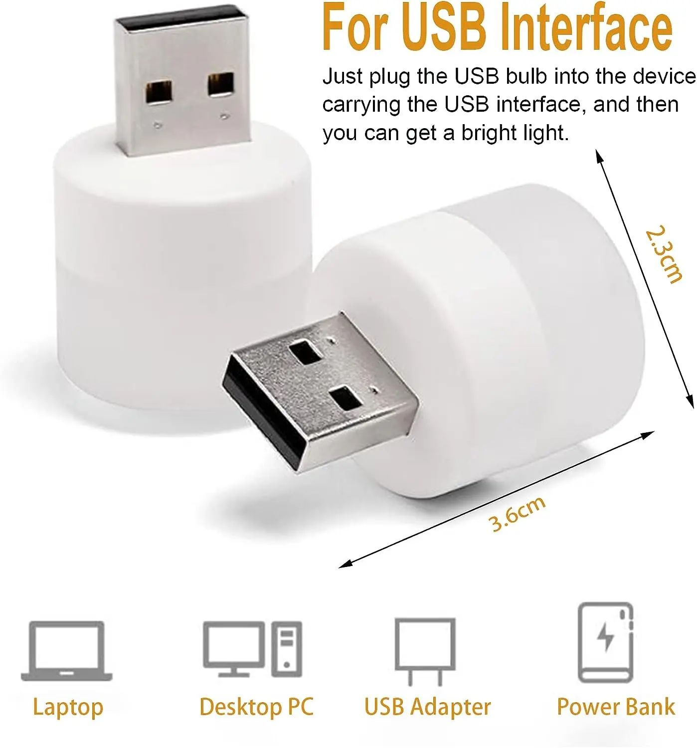 Mini USB Night Light Warm White LED Eye-Protection Reading Lamp