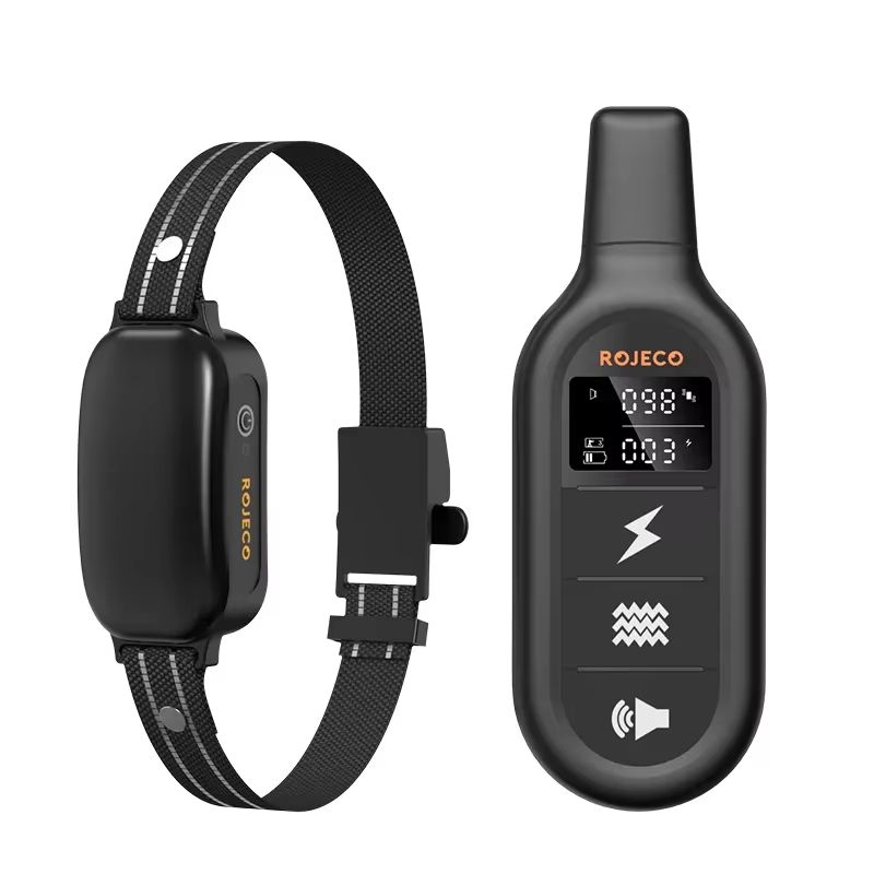 ROJECO Electric Dog Training Collar – Waterproof Remote-Control Bark Stop Collar with Vibration, Shock & Beep Modes