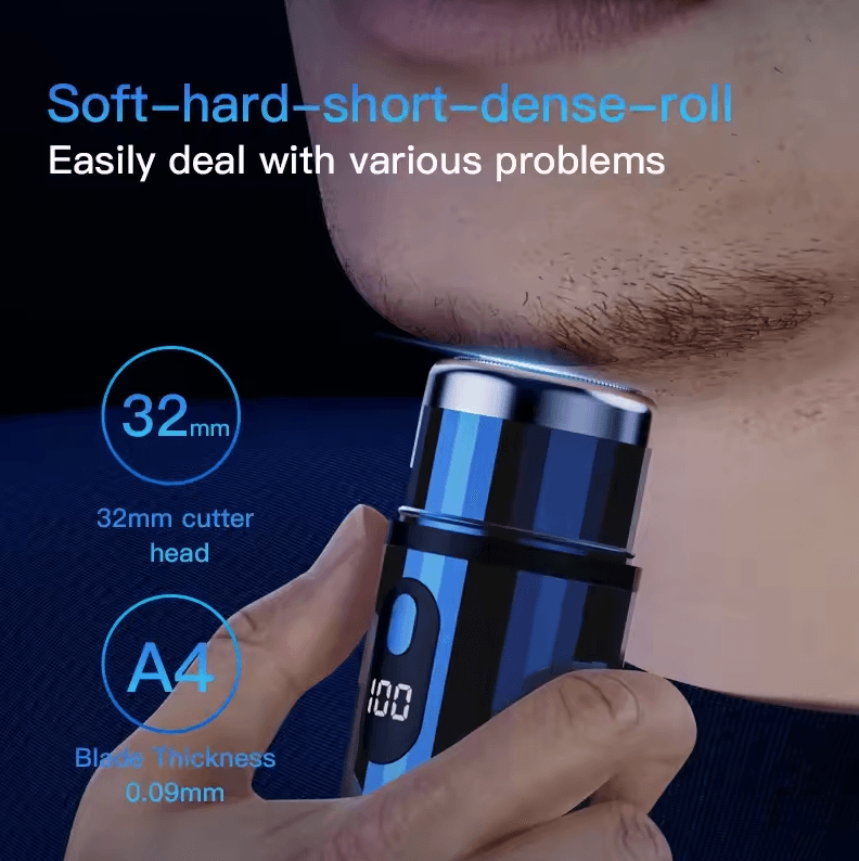 Rechargeable Washable Portable Electric Razor – Mini Digital Display Shaver for Men (Outdoor & Travel)