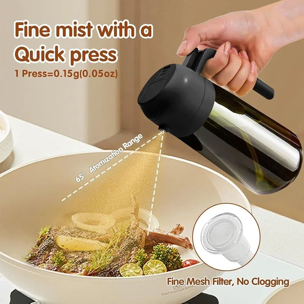 Dark Glass Olive Oil Sprayer and Dispenser Bottle
