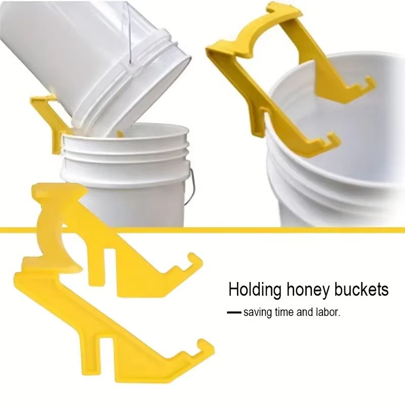 Yellow Plastic Honey Bucket Holder – Stable Stand for Beekeeping Extraction