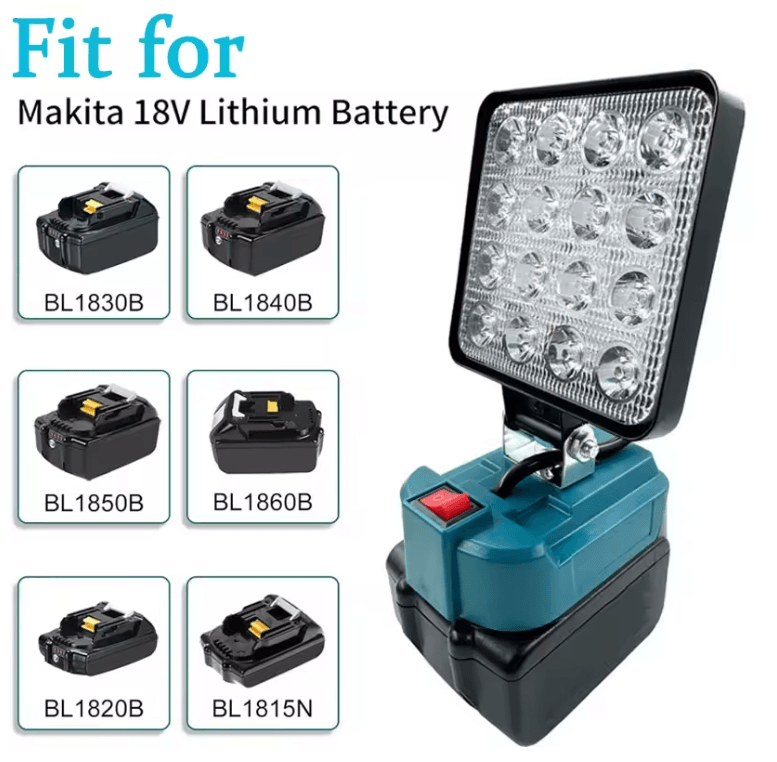 PowerBeam Cordless LED Work Light Compatible with Makita 18V Batteries